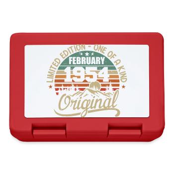 Born In February 1954 Vintage Gift - February 1954 - Lunchbox - red - Front