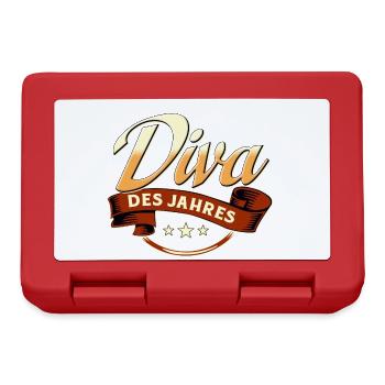 Diva des Jahres RAHMENLOS Geschenk - Brotdose - Rot - Vorne