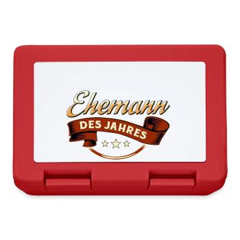 Ehemann des Jahres RAHMENLOS Geschenk - Brotdose - Rot - Vorne