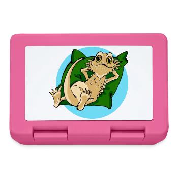 Bartagame cool auf Kissen Reptil Reptilie - Brotdose - Pink - Vorne