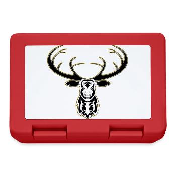 Cerf sur casquette, chapeau de seau, t-shirt et sweat à capuche - Boîte à goûter - rouge - Devant