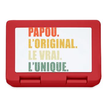 Papou L'original Le Vrai L'unique Cadeau Vintage - Boîte à goûter - rouge - Devant