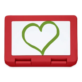 green heart green hearts couples gift - Lunchbox - red - Front