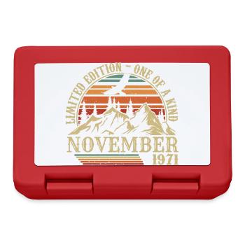 Né en Novembre 1971 - Anniversaire Novembre 1971 - Boîte à goûter - rouge - Devant