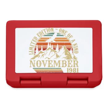 Né en Novembre 1981 - Anniversaire Novembre 1981 - Boîte à goûter - rouge - Devant