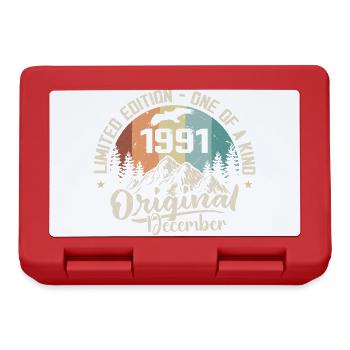 Anniversaire Décembre 1991 - Cadeau decembre 1991 - Boîte à goûter - rouge - Devant