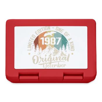 Anniversaire Décembre 1987 - Cadeau decembre 1987 - Boîte à goûter - rouge - Devant