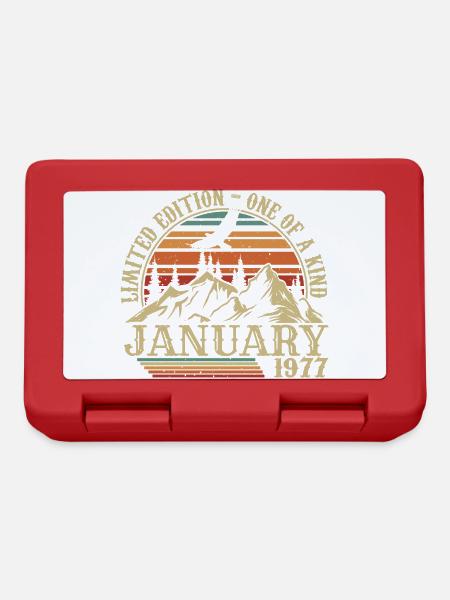 Janvier 1977 - Cadeau Anniversaire Janvier 1977 - Boîte à goûter - rouge