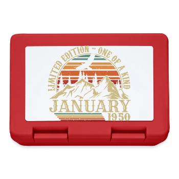 Janvier 1950 - Cadeau Anniversaire Janvier 1950 - Boîte à goûter - rouge - Devant
