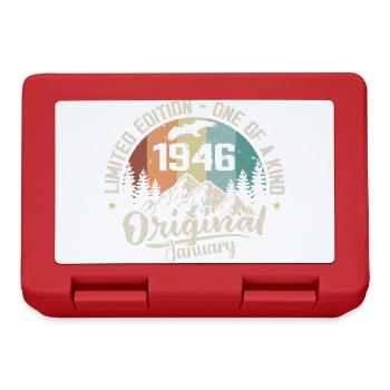 Januar 1946 Original 79 Jahre altes Geburtstagsgeschenk - Brotdose - Rot - Vorne