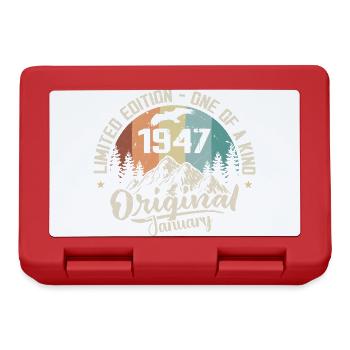 January 1947 Original 78th Birthday Gift - Lunchbox - red - Front