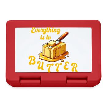 Alles in Butter - everything is in butter - Lunchbox - red - Front