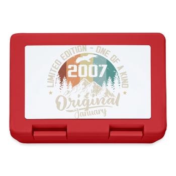 January 2007 Original 19 Year Old Birthday Gift - Lunchbox - red - Front