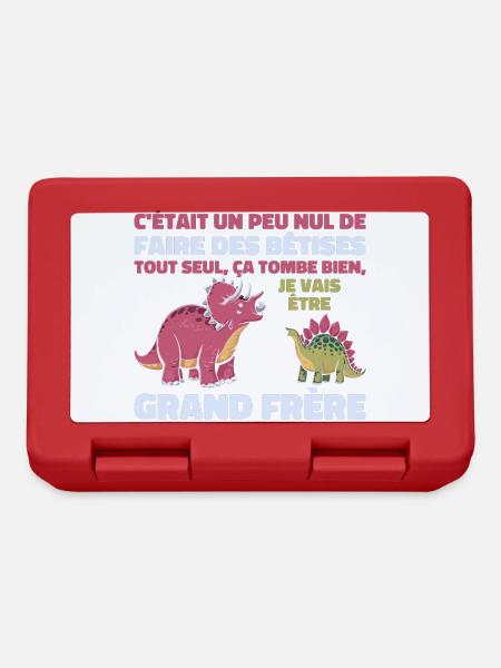 Futur Grand Frère Dinosaure Grand Frère Cadeau - Boîte à goûter - rouge