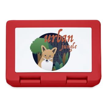 Urban Jungle Illustration Fuchs Großstadtdschungel - Brotdose - Rot - Vorne