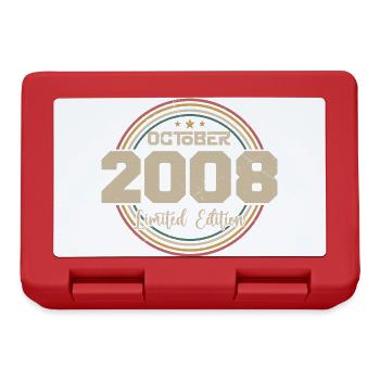 Born in October 2008 Retro Birthday October 2008 - Lunchbox - red - Front