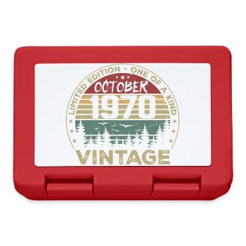 Vintage Jubiläum Hergestellt im Oktober 1970 - Brotdose - Rot - Vorne
