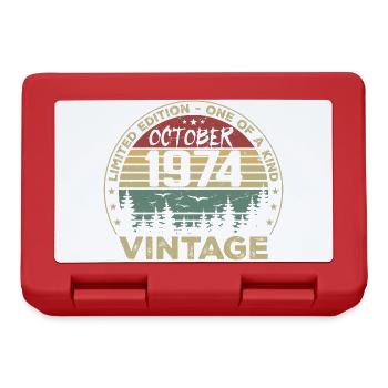 Vintage Anniversary Made in October 1974 - Lunchbox - red - Front