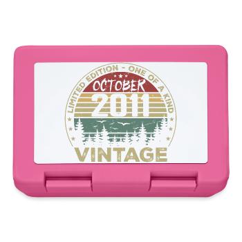 Vintage Anniversary Made in October 2011 - Lunchbox - pink - Front