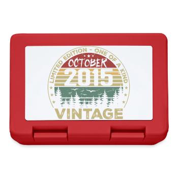 Anniversaire Millésime Fabriqué en Octobre 2015 - Boîte à goûter - rouge - Devant