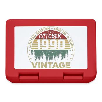 Vintage Jubiläum Hergestellt im Oktober 1990 - Brotdose - Rot - Vorne