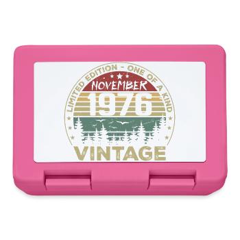 November 1976 Vintage Geschenk - Geboren im November 1976 - Brotdose - Pink - Vorne