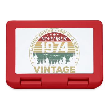 November 1974 Vintage Geschenk - Geboren im November 1974 - Brotdose - Rot - Vorne
