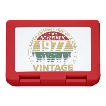 November 1977 Vintage Geschenk - Geboren im November 1977 - Brotdose - Rot - Vorne