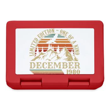 Vintage Décembre 1980, Génial Depuis Décembre 1980 - Boîte à goûter - rouge - Devant