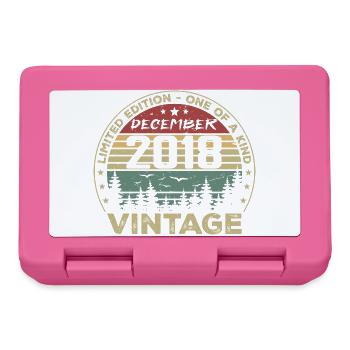 Dezember 2018 Retro Vintage Geburtstagsgeschenk - Brotdose - Pink - Vorne