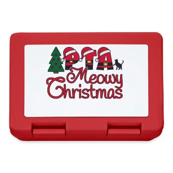 PTA Katze Xmas meowy Weihnachten - Brotdose - Rot - Vorne