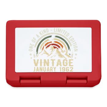January 1962 Birthday Gift - Original 63 Years - Lunchbox - red - Front
