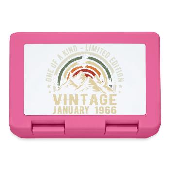 January 1966 Birthday Gift - Original 59 Years - Lunchbox - pink - Front