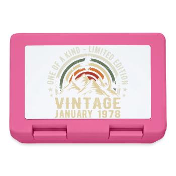 Cadeau Anniversaire Janvier 1978 - Original 47 Ans - Boîte à goûter - rose - Devant