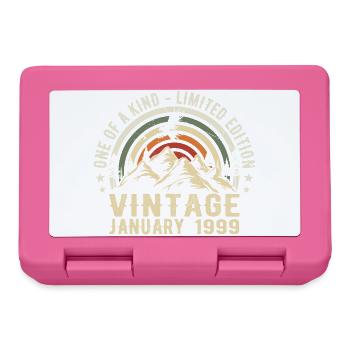 Januar 1999 Geburtstagsgeschenk - Original 26 Jahre - Brotdose - Pink - Vorne