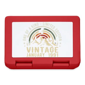 January 1991 Birthday Gift - Original 34 Years - Lunchbox - red - Front