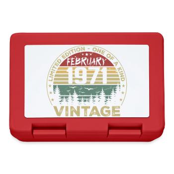 Rétro Février 1971 Cadeau Vintage Février 1971 - Boîte à goûter - rouge - Devant