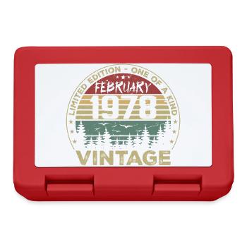 Retro Februar 1978 Vintage Geschenk Februar 1978 - Brotdose - Rot - Vorne