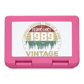 Rétro Février 1989 Cadeau Vintage Février 1989 - Boîte à goûter - rose - Devant