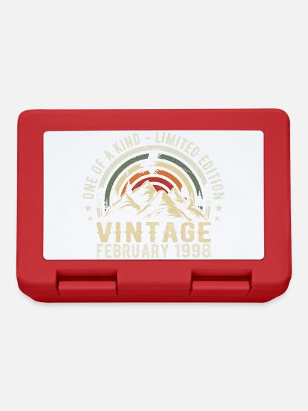 Anniversaire - février Cadeau Vintage février 1998 - Boîte à goûter - rouge