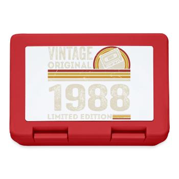 Vintage 1988 Cassette 1988 - 37e anniversaire 1988 - Boîte à goûter - rouge - Devant