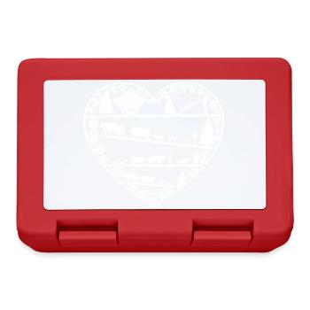 Heart with alpine lift white - Lunchbox - red - Front