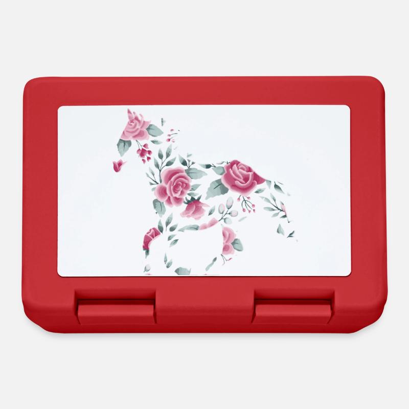 Pferd Reiten Rosen Pferde Aquarell Geschenk - Brotdose - Rot