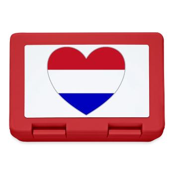 Holland Flagge Herz - Brotdose - Rot - Vorne