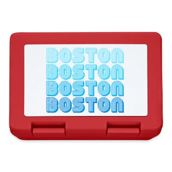 Boston Wiederholungs-Muster Blau Gradient - Brotdose - Rot - Vorne