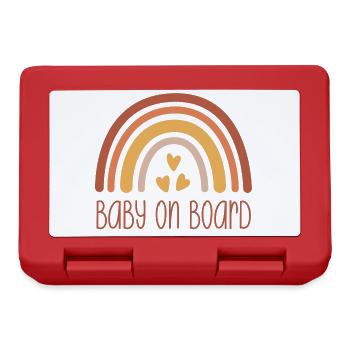 Baby on Board Regenbogen - Brotdose - Rot - Vorne