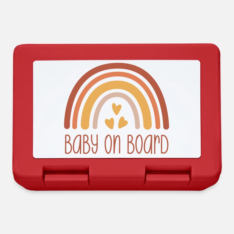 Baby on Board Regenbogen - Brotdose - Rot