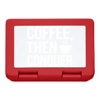 Coffee, Then Conquer - Lunchbox - red - Front