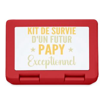 Kit De Survie Futur Papy Cadeau personnalisé - Boîte à goûter - rouge - Devant