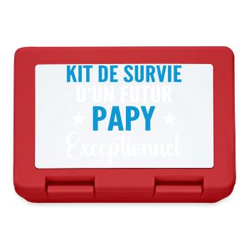 Kit De Survie Futur Papy Cadeau personnalisé - Boîte à goûter - rouge - Devant